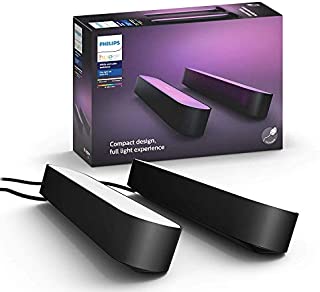 Philips Hue Play Black & Color Smart Light, 2 Pack Base kit, Hub Required/Power Supply Included (Works with Amazon Alexa, Apple Homekit & Google Home)