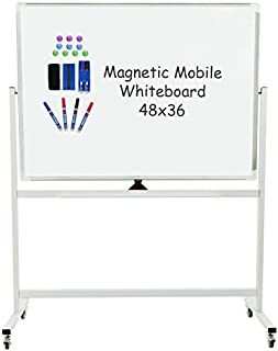 Double-Sided Mobile Magnetic Dry Erase Board, 48