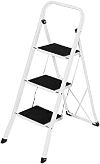 Best Choice Products Portable Folding 3-Step Ladder w/Rubber Feet Caps, 330lb Capacity