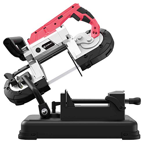 Anbull Portable Band Saw with Removable Alloy Steel Base, 10A 1100W Motor, 5-inch Deep Cut, with .025-by-44-7/8-Inch 14 TPI Saw Blade and Led Spotlight