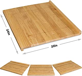 Zelancio Reversible Wooden Pastry Board with 10-Inch Ruler, Includes, 9-Inch and 10-Inch Pie Board Template, with Front and Back lip