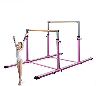 Matladin 3Play Double Horizontal Bars, Gymnastics Bars with Adjustable Height and Width, Upgraded Junior Training Bars for Kids