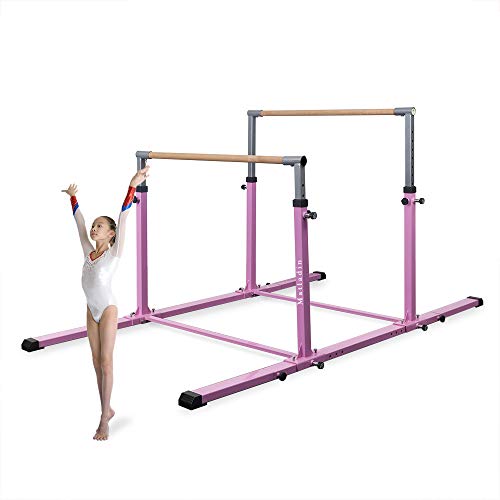 Matladin 3Play Double Horizontal Bars, Gymnastics Bars with Adjustable Height and Width, Upgraded Junior Training Bars for Kids