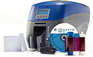 ID Maker Apex Professional ID Card Printer - Prints Premium Quality Pictures Fast & Easy - Easiest to Use Software  1-Sided Badge Printer Machine