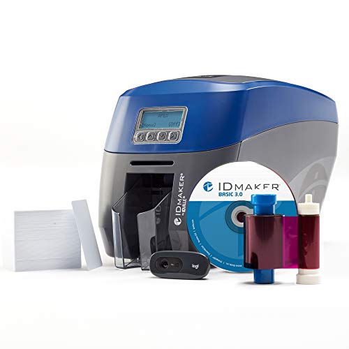 ID Maker Apex Professional ID Card Printer - Prints Premium Quality Pictures Fast & Easy - Easiest to Use Software  1-Sided Badge Printer Machine