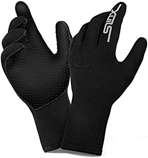 ZIPOUTE Neoprene Diving Gloves, 3MM Five Finger Wetsuit Gloves for Scuba-DivingSnorkeling, Surfing, Kayaking, Cleaning Pond and All Water Activities for Men and Women