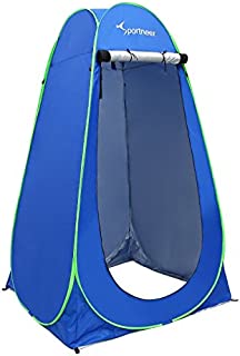 Sportneer Pop Up Camping Shower Tent, Portable Dressing Changing Room Privacy Shelter Tents for Outdoor Camping Beach Toilet and Indoor Photo Shoot with Carrying Bag, 6.25 ft Tall (Blue)