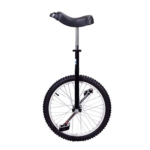 LIFELEADS 16 inch Unicycle,Cool Black Adjustable Outdoor Unicycle with Aolly Rim for Kids(16'',Black)