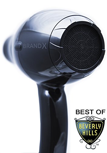 Optimized Best Professional Stylist Ionic Hair Dryer Outperforms ALL with 2000 Watt Blow Hot & Super Lightweight New X Technology Drys 50x Faster Built for Salon Quality Blowout! High Gloss Black