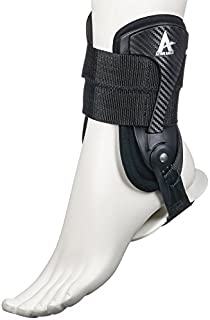 Active Ankle Volt, Rigid Ankle Brace for Injured Ankle Protection & Sprain Support, Volleyball, Cheerleading, & Football Ankle Braces, Stabilizers for Injury Protection, Wear Over Socks, Black, Small