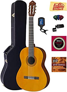 Yamaha C40 Nylon String Acoustic Guitar Bundle with Hardshell Case, Tuner, Instructional DVD, Strings, Pick Card, and Polishing Cloth