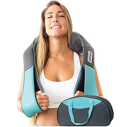 Shiatsu Back shoulder & Neck Massager With Heat - Deep Tissue 3D Kneading Pillow Massager for Neck, Back, Shoulders, Foot, Legs - Electric Full Body Massage - for Home & Car