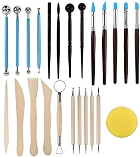 SERONLINE 24pcs Ball Stylus Dotting Tools, Polymer Modeling Clay Sculpting Tools Set Rock Painting Kit for Sculpture Pottery