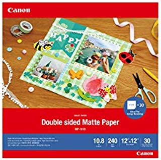 Canon Double Sided Matte Photo Paper, Perfect for Scrapbooking and Crafts, 12