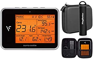 Swing Caddie SC300 Portable Launch Monitor by Voice Caddie Power Bundle | PlayBetter Portable Charger & Protective Case | Doppler Radar Technology | Launch Angle & Apex Data