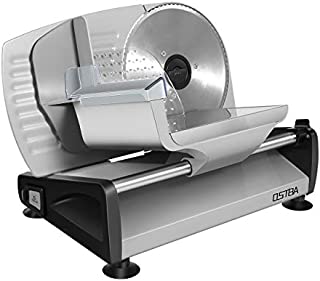 Meat Slicer Electric Deli Food Slicer with Child Lock Protection, Removable 7.5'' Stainless Steel Blade and Food Carriage, Adjustable Thickness Food Slicer Machine for Meat, Cheese, Bread (200W)