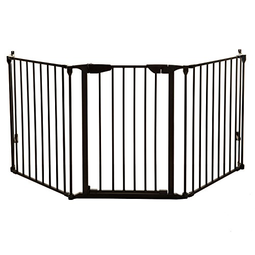 Dreambaby Newport Adapta Baby Gate - Use at Top or Bottom of Stairs - for Straight, Angled or Irregular Shaped Openings (Black)