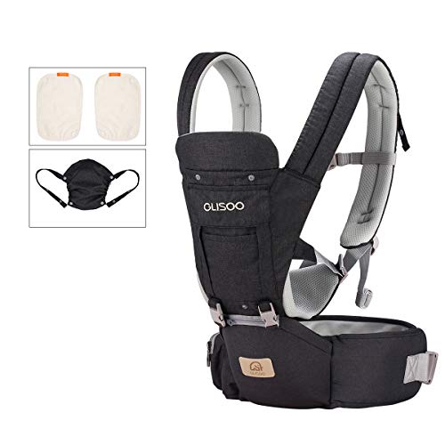 Ergonomic 360° Best Baby Soft Carrier, Comfortable Adjustable Positions,Breastfeeding Fits All Newborn Toddler,HipSeat Infant and Backpack,All Seasons,Perfect for Hiking Shopping (Dark Gray)