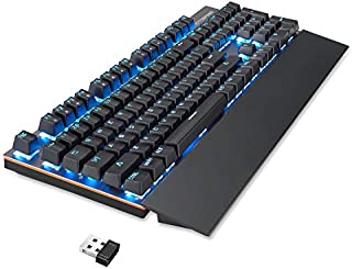 MOTOSPEED 2.4GHz Wireless/USB Wired Mechanical Keyboard 104Keys Led Backlit Black Switches Gaming Keyboard for Gaming and Typing,Compatible for Mac/PC/Laptop