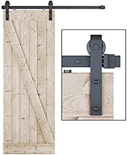 LDB_Building 5 FT Sliding Barn Door Hardware Kit, Upgraded Nylon Hanger, Easy to Install, Perfect for Kitchen, Living Room, Bathroom, Fit 1 3/8