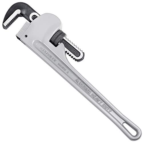 MAXPOWER 14-Inch Heavy Duty Aluminum Straight Pipe Wrench 14-Inch Plumbing Wrench