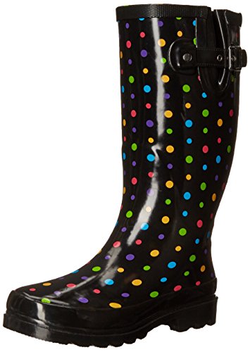 Western Chief Women's Printed Tall Waterproof Rain Boot, Ditsy Dots, 11