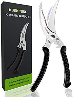 Poultry Shears Heavy Duty Kitchen Scissors with Safety Lock and Hang Hole Kitchen Shears with Anti-Slip Handle for Cutting Poultry, Bone, Vegetable