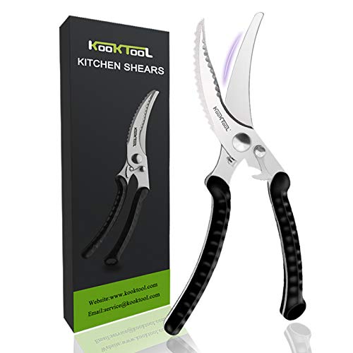 Poultry Shears Heavy Duty Kitchen Scissors with Safety Lock and Hang Hole Kitchen Shears with Anti-Slip Handle for Cutting Poultry, Bone, Vegetable