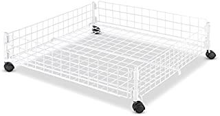 Whitmor Rolling White Wire Underbed Cart