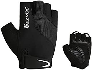 GEZVOC Cycling Gloves Bike Gloves Biking Gloves (Black, Small)