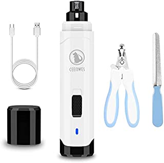 Ceenwes Dog Nail Grinder 2-Speed Rechargeable Pet Nail Trimmer with Dog Nail Clippers and Trimmer for Small Medium Large Dogs and Cats