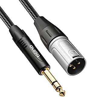 TISINO 1/4 to XLR Cable, Nylon Braid Quarter inch TRS Stereo Jack to Male XLR Balanced Interconnect Cord Patch Lead - 10ft