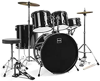 Best Choice Products 5-Piece Full Size Complete Adult Drum Set w/ Cymbal Stands, Stool, Drum Pedal, Sticks, Floor Tom (Black)