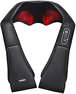 Naipo Shiatsu Back and Neck Massager with Heat Deep Kneading Massage for Neck, Back, Shoulder, Foot and Legs, Use at Home, Car, Office