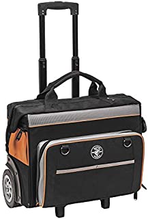 Klein Tools 55452RTB Tool Bag, Water Resistant Tool Storage Organizer Rolls on Rugged 6-Inch Wheels, 24 Pockets, Load Tested to 200-Pound