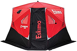 Eskimo 32150 Outbreak 450 Pop-Up Hub-Style Ice Fishing Shelter, Oversized Extra Large Door, 75 Square Feet of Fishable Area, Extra Tall