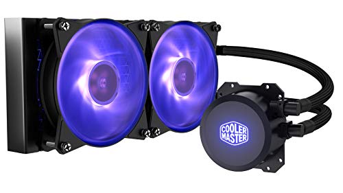 Cooler Master MasterLiquid ML240L RGB Close-Loop CPU Liquid Cooler, 240mm Radiator, Dual Chamber RGB Pump, Dual MF120R RGB Fans w/ RGB Lighting Sync for AMD Ryzen/Intel 1151/2066