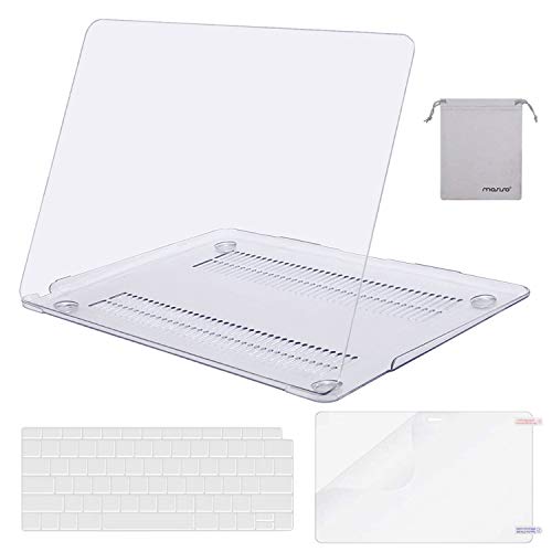 MOSISO MacBook Air 13 inch Case 2020 2019 2018 Release A2337 M1 A2179 A1932, Plastic Hard Shell&Keyboard Cover&Screen Protector&Storage Bag Compatible with MacBook Air 13 inch Retina, Transparent