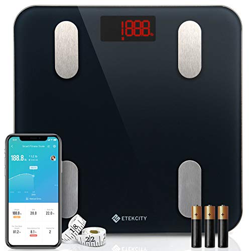 Etekcity Scales for Body Weight, Bathroom Digital Weight Scale for Body Fat, Smart Bluetooth Scale for BMI, and Weight Loss, Sync 13 Data with Other Fitness Apps