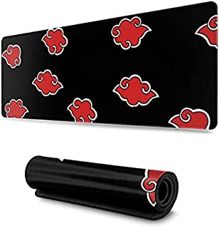 FPSMOUPD Extended Gaming Mouse Pad with Stitched Edges, Akatsuki Clan Large Mousepad with Non-Slip Rubber Base for Work & Gaming, Office & Home, 31.5x11.8x0.12inch