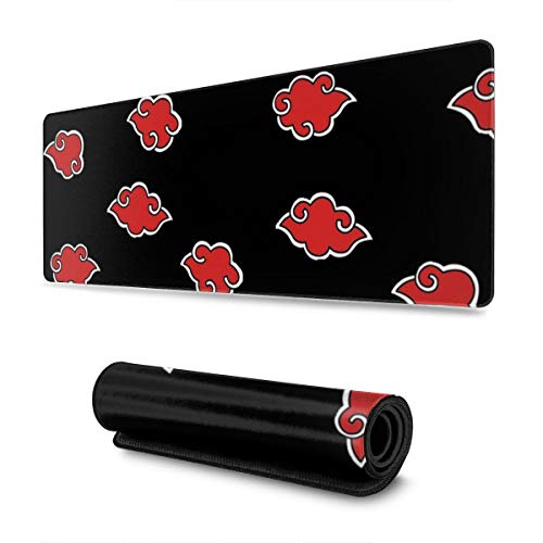 FPSMOUPD Extended Gaming Mouse Pad with Stitched Edges, Akatsuki Clan Large Mousepad with Non-Slip Rubber Base for Work & Gaming, Office & Home, 31.5x11.8x0.12inch