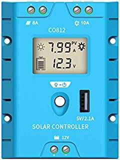 ZEALLIFE Solar Panels Charge Controller, 8A Battery Regulator for 12V Solar Battery Charger, Solar Battery Maintainer and 12 Volt Batteries Power Kit Safe Protection (LCD Style)