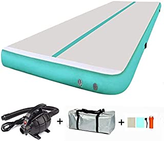 MELCHEF 10ft/13ft/16ft/20ft Air Track Inflatable Gymnastics Tumbling Air Track Mat with Electric Air Pump for Cheerleading/Practice Gymnastics/Beach (Mint Green, 20ftx3.3ftx4in(6x1x0.1m))