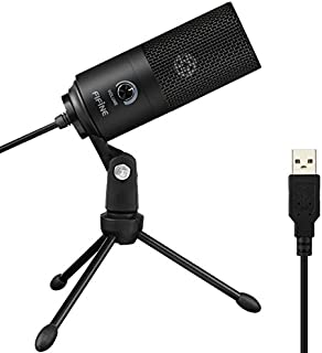 USB Microphone,Fifine Metal Condenser Recording Microphone for Laptop MAC or Windows Cardioid Studio Recording Vocals, Voice Overs,Streaming Broadcast and YouTube Videos-K669B