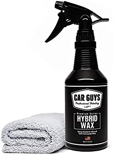 CarGuys Hybrid Wax Sealant - Most Advanced Top Coat Polish and Sealer on the Market - Infused with Liquid Carnauba for a Deep Hydrophobic Shine on All Types of Surfaces - 18 Ounce Kit