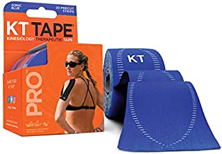 KT Tape Pro Kinesiology Therapeutic Sports Tape, Latex Free, Water Resistance, Pro & Olympic Choice, 20 Precut 10 inch Strips, Sonic Blue, Model Number: KTPRO-PreCut-Sonic Blue