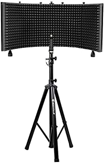 Rockville Recording Studio Microphone Isolation Shield + Heavy Duty Tripod Stand