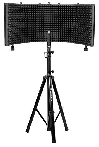 Rockville Recording Studio Microphone Isolation Shield + Heavy Duty Tripod Stand