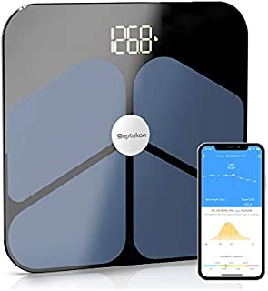 Septekon Smart Body Fat Scale - Bluetooth Weight Scale with ITO Coating - Accurate BMI Bathroom Digital Scales with Smartphone App - Body Composition Analyzer and Weighing Scale for Boy Fat Percentage