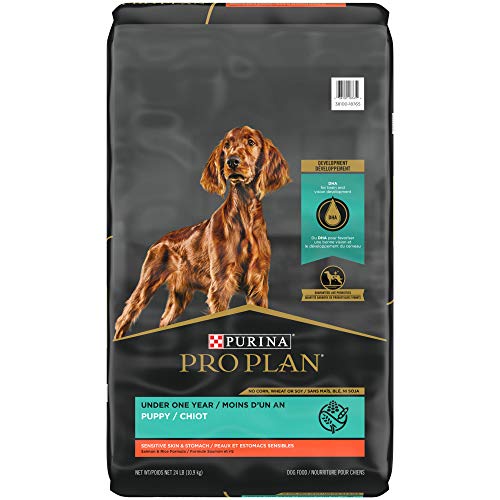 Purina Pro Plan Probiotic, Sensitive Stomach Dry Puppy Food, Sensitive Skin & Stomach Salmon & Rice Formula - 24 lb. Bag